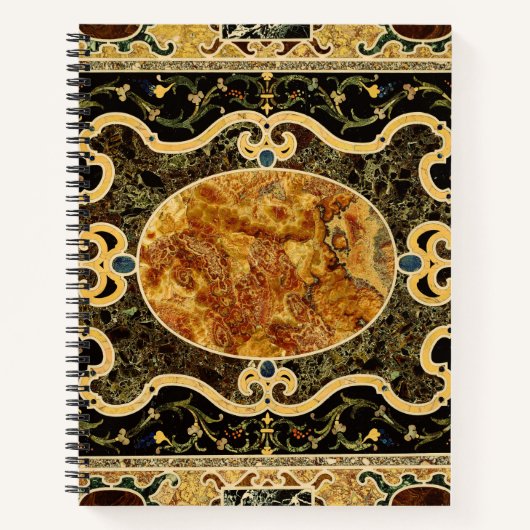 Carnet Antique Ornementale Italien Motif en pierre (Devant)