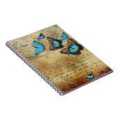 Carnet Antique Rustique Découpe et Papillons Bleus (Côté Droit)