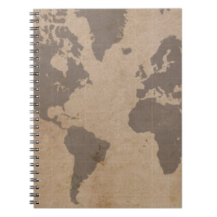Carnet Antiqued de carte du monde