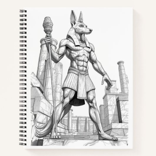 Carnet Anubis Egyptian God of the Dead Sketch Art Noteboo (Devant)