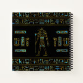Carnet Anubis Vitrail égyptien or et bleu (Dos)