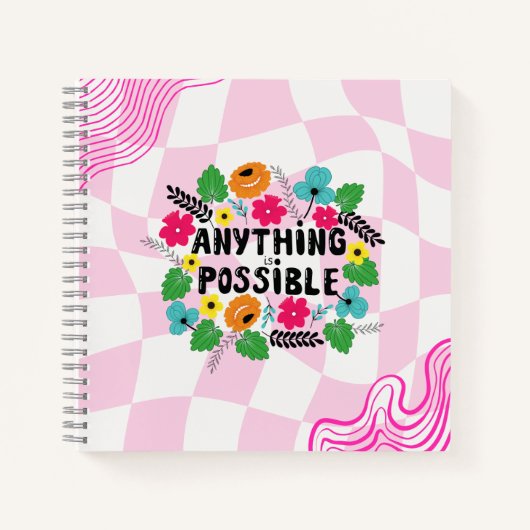 Carnet “Anything is Possible” Floral Motivational (Devant)