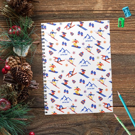 Carnet Apache Nouveau Mexique Motif de snowboard de monta