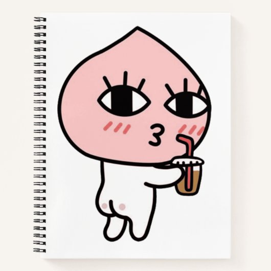 Carnet Apeach avec café glacé (Devant)