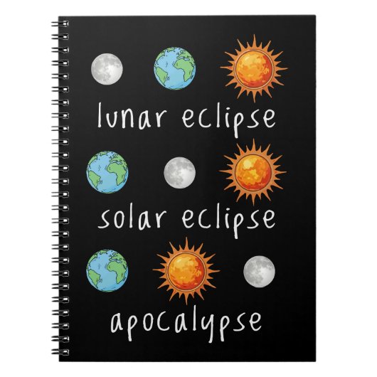 Carnet Apocalypse drôle d'éclipse lunaire solaire (Devant)