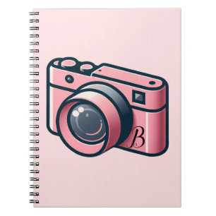 Carnet Appareil photo personnalisé rose et gris féministe