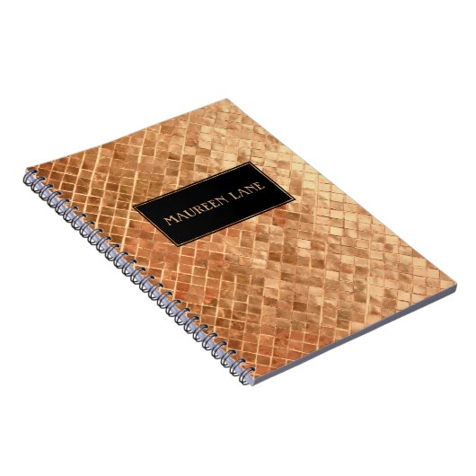 Carnet Apparence Métalisée Rose Gold Personnalisée (Côté Droit)