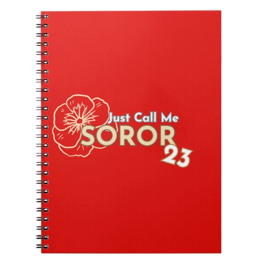Carnet Appelez-moi simplement Soror 2023 Crimsom & Cream (Devant)