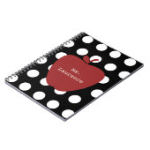 Carnet Apple et professeur rouges de point de polka (Côté gauche)