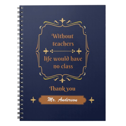 Carnet Appréciation de l'enseignant de la classe d'or (Devant)