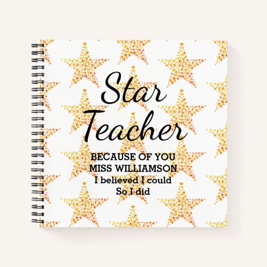 Carnet APPRÉCIATION DE L'ENSEIGNANT STAR Je Pouvais Perso (Devant)