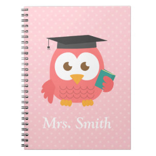 Carnet Appréciation de professeur, hibou de Merci