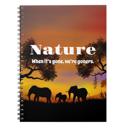 Carnet Apprécier la nature et les éléphants (Devant)
