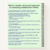 Carnet Apprendre 1 à 12 Multiplication Graphique | Tables (Dos)