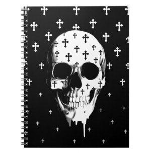 Carnet Après marché, crâne gothique avec des croix
