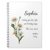 Carnet April Daisy Personalized Birthday (Devant)