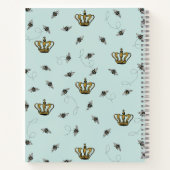 Carnet Aqua, Black & Gold Queen Bee, Crown & Soll (Dos)