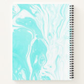 Carnet Aqua Bleu Marbre Abstrait Personnalisé (Dos)