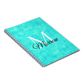 Carnet Aqua Blue Batik Nom et année (Côté Droit)