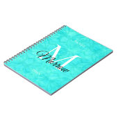 Carnet Aqua Blue Batik Nom et année (Côté gauche)