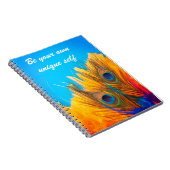 Carnet Aqua Blue et Yellow Peacock's Feathers (Côté Droit)
