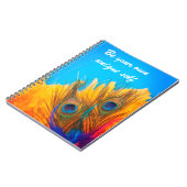 Carnet Aqua Blue et Yellow Peacock's Feathers (Côté gauche)