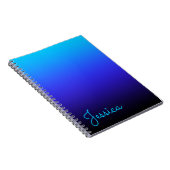 Carnet Aqua Blue Indigo et Black Ombre (Côté Droit)