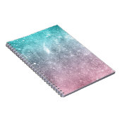 Carnet Aqua blue Pink ombre mer galaxie abstraite (Côté Droit)