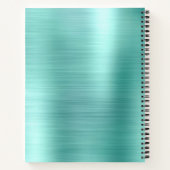 Carnet Aqua Brushed Metal Monogram Recipe Book (Dos)