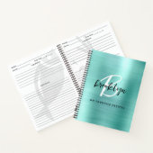 Carnet Aqua Brushed Metal Monogram Recipe Book (Intérieur)