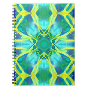 Carnet Aqua, Cobalt Blue et Yellow Tie Dye Motif