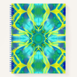 Carnet Aqua, Cobalt Blue et Yellow Tie Dye Motif