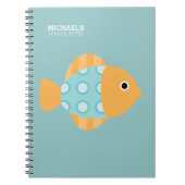 Carnet Aqua cool et poisson orange (Devant)