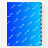 Carnet Aqua dégradé et couleur bleue - Nom Monogramme (Dos)