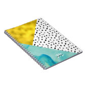 Carnet Aqua et Gold Mélange Média Monogrammé (Côté Droit)