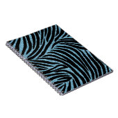 Carnet Aqua Faux Glitter Zebra Print (Côté Droit)