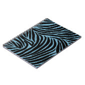 Carnet Aqua Faux Glitter Zebra Print (Côté gauche)