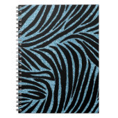 Carnet Aqua Faux Glitter Zebra Print (Devant)