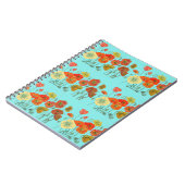 Carnet Aqua Fleurs de Pavot Orange (Côté gauche)
