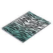 Carnet Aqua Mint Black Zebra Print Ombre (Côté gauche)