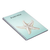 Carnet Aqua Tropical Palm Tree Nom personnalisé (Côté Droit)