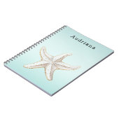 Carnet Aqua Tropical Palm Tree Nom personnalisé (Côté gauche)