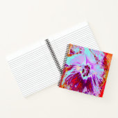 Carnet Aqua tropicale Abstraite et fleur d'Hibiscus pourp (Intérieur)
