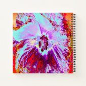 Carnet Aqua tropicale Abstraite et fleur d'Hibiscus pourp (Dos)