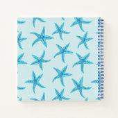 Carnet Aqua-turquoise bleu étoile de mer aquarelle-monogr (Dos)