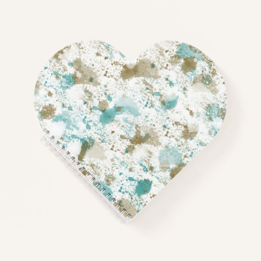 Carnet Aqua Turquoise Crème aquarelle Teinture d'aquarell (Devant)