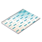 Carnet Aqua WhiteTropical Glam Pineapples (Côté gauche)