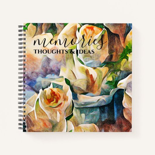 Carnet Aquarela Roses blanches (Devant)