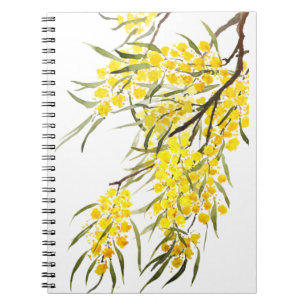 Carnet aquarelle à fleurs de boucherie dorée