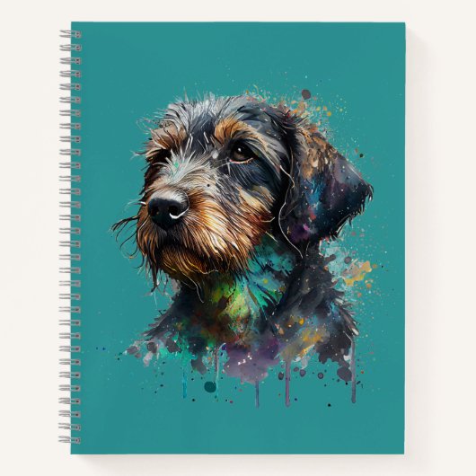 Carnet Aquarelle à poils durs Dachshund (Devant)